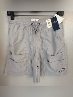 Abercrombie Kids Boy’s 13/14 L XL Gray Cargo Nylon Pull-On Shorts New NWT $40